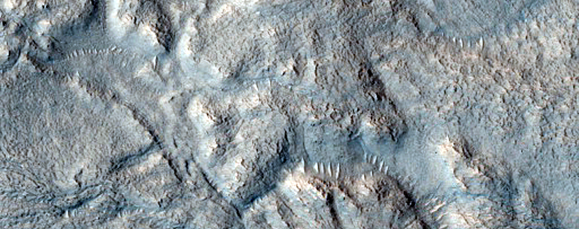 Features around Crater in Arabia Terra