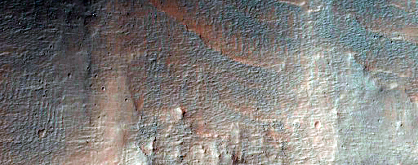 Mounds on Crater Floor in Thaumasia Planum