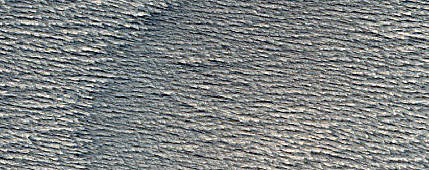 Crater and Flow in Daedalia Planum