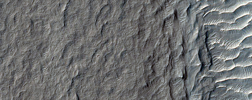 Test for Inverted Channel near Intersection with Crater