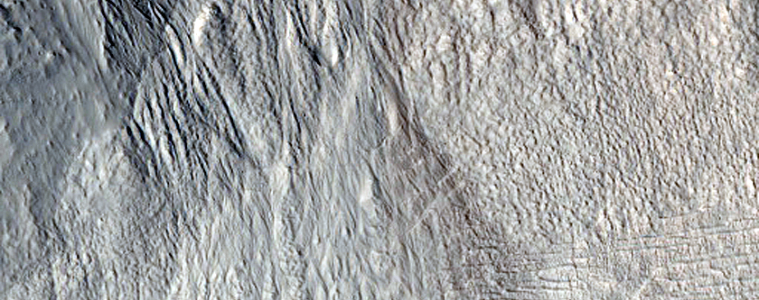 Gullies on Wall of Mesa in North Tempe Terra
