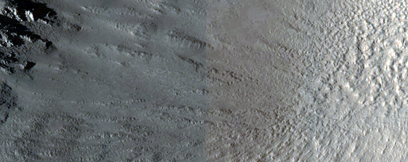 North-Pole-Facing Deposit in Crater