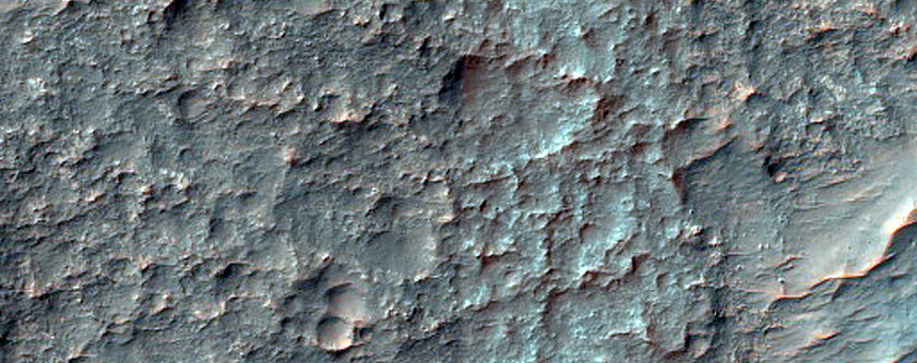 Valleys on Southwest Wall and Rim of Harris Crater