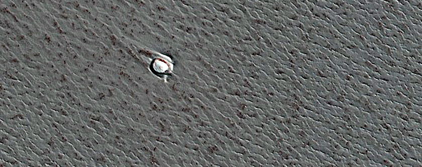 Small Crater on North Polar Layered Deposits