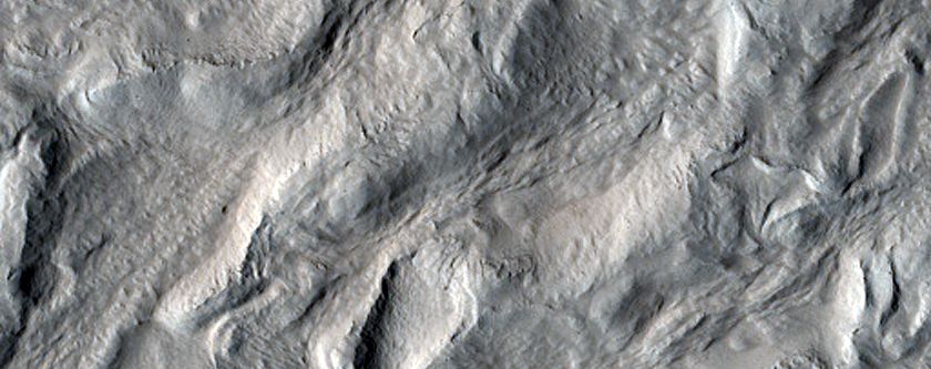 Features around Crater in Terra Sabaea