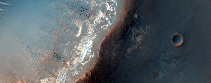 Light-Toned Material Southwest of Trouvelot Crater
