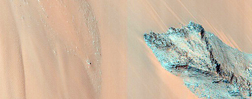 Steep Slopes and Dunes in Coprates Chasma