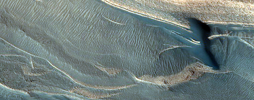 Steep Scarp at Base of North Polar Layered Deposits