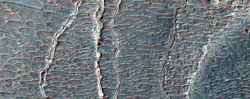 Inverted Drainage Network in Central Valles Marineris