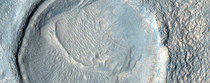 Pedestal Crater in Arcadia Planitia