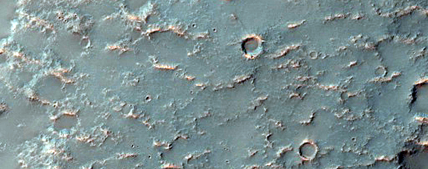 Mafic Mineral Exposures on Crater Floor near Oenotria Scopuli