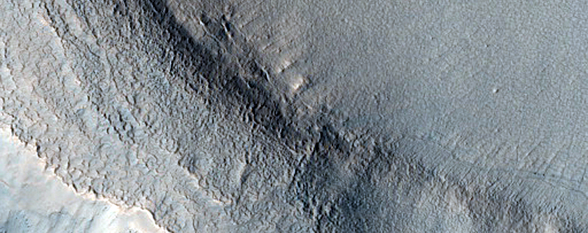 Features around Crater in Arabia Terra