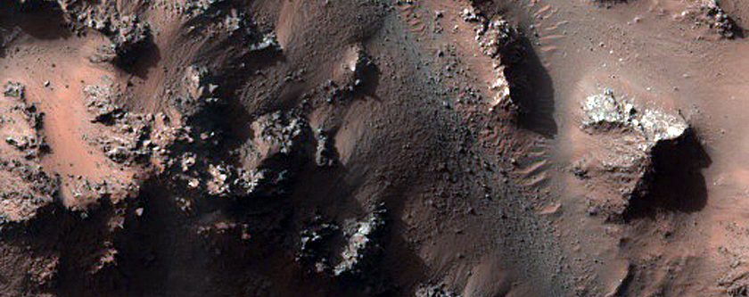 Slope Monitoring in Hale Crater Central Peaks