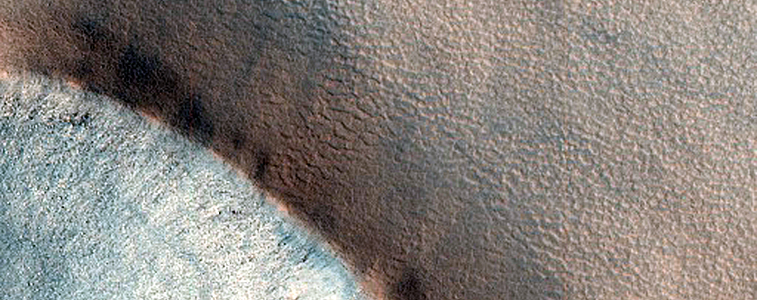 High-Latitude Gullied Crater