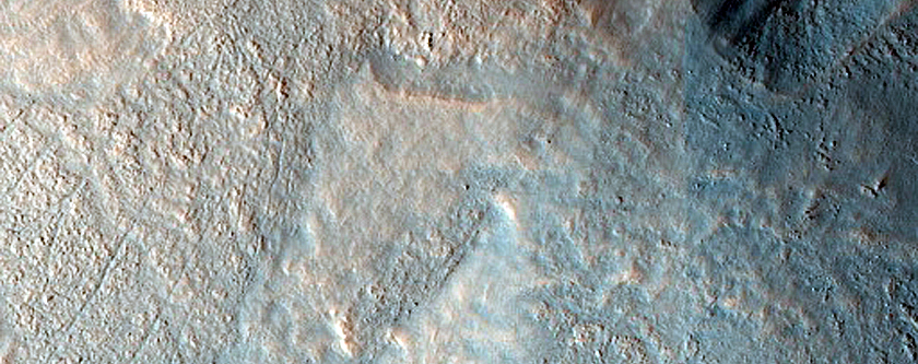 Gullies on Wall of Mesa in North Tempe Terra