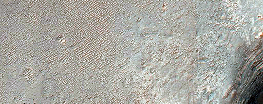Layered Outcrops South of Ius Chasma Seen in MOC Image S06-01260