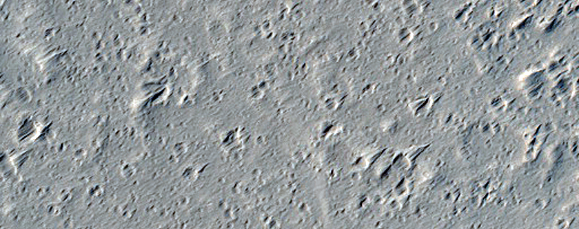 Landforms Northwest of Ascraeus Mons