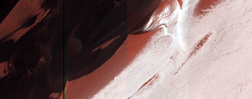 Seasonal Changes of Chasma Boreale Megadunes