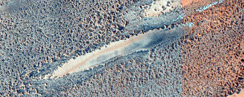 Mounds on North Polar Residual Ice atop Dunes