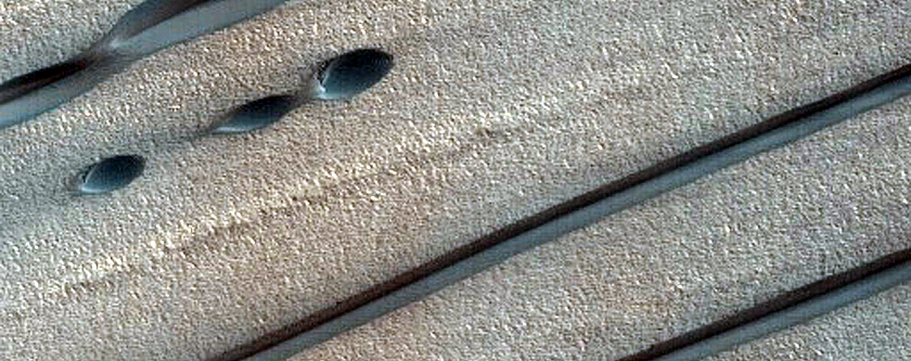 Chasma Boreale West Flank Barchan and Linear Dunes