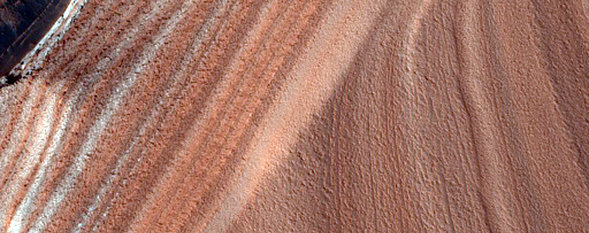 Active North Polar Layered Deposits Scarp Avalanche Sand Monitoring