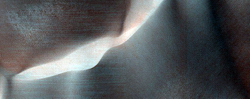 Seasonal Defrosting of Gullies on USGS Dune Database Entry Number 1480-435