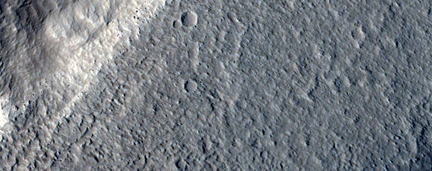 Features around Crater in Tempe Terra