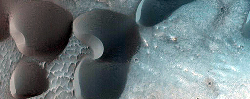 Dune Change in Arabia Region Crater