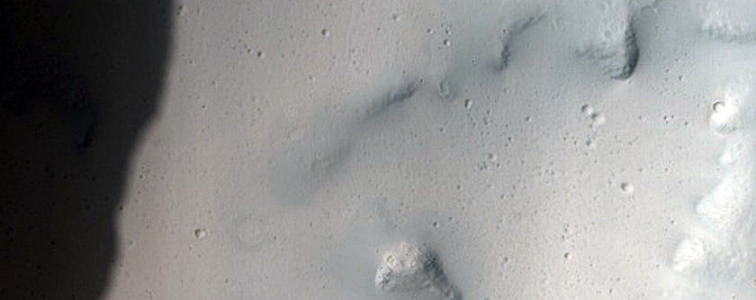 Impact Crater with Steep Rocky Slopes