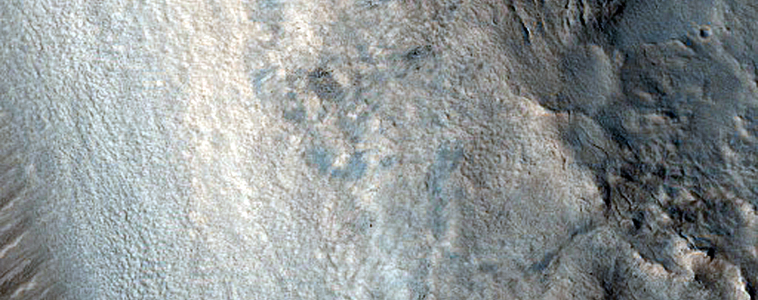 Fractures and Pits on Crater Wall