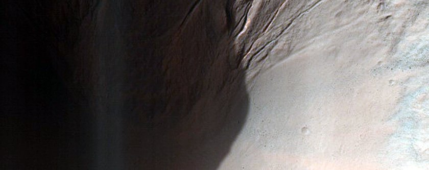 Well Developed Gullies in 2km Crater