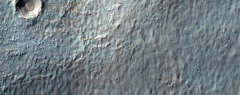 Ridges and Troughs in Small Mid-Latitude Crater