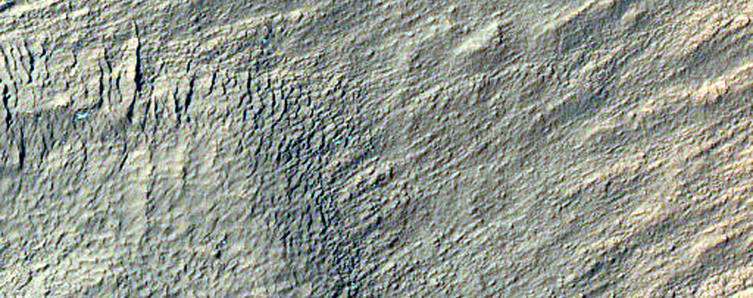 Gullies in Small Crater East of Newton Crater