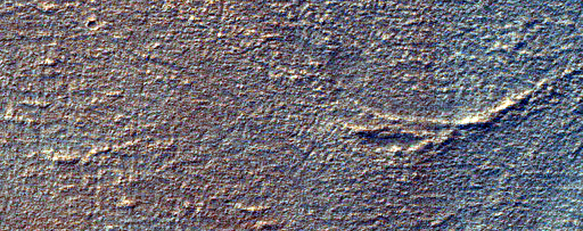 Bands near Mesa in Hellas Planitia