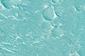 Arcuate Ridges and Pitted Cones near Hebrus Valles