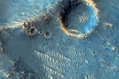 Ejecta Material within Crater