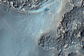 Pitted Ponded Crater with Glacial Lobe