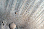 Glacial Lobe and Arcuate Ridge in Crater