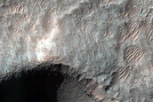 Crater Wall with Potential Chloride Deposit Outcrop