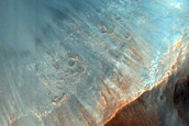 Exposed Crater Rim Deposits near Oxia Planum