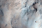 North-Pole-Facing Deposit in Crater Associated with Headwall Erosion