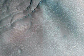 North Polar Layered Deposits Scarp near Dunes Dubbed Tleilax