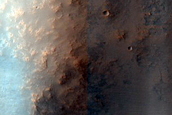 Asymmetric Section of Crater Rim