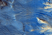 Northern Hemisphere Gullies on West-Facing Crater Slope