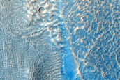 Irregular Cellular Structures around Crater in Arabia Terra