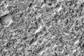 Deposits inside Degraded Crater Southwest of Bamberg Crater