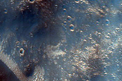 Overlapping Landslides in Crater in Margaritifer Terra