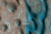 Northern Plains Rampart Crater Dune Change Detection