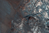 Light-Toned Fractured Material West of Nectaris Montes