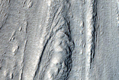 Tongue-Shaped Feature on Slope Seen in MOC Images R04-02106 and R12-01135